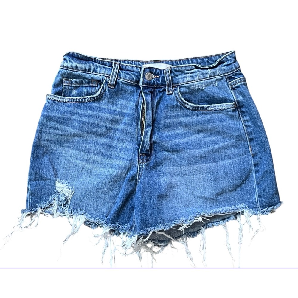 VERVET Flying Monkey CUT OFF DENIM SHORTS Distressed/Shredded Hem Stretch M 28"
